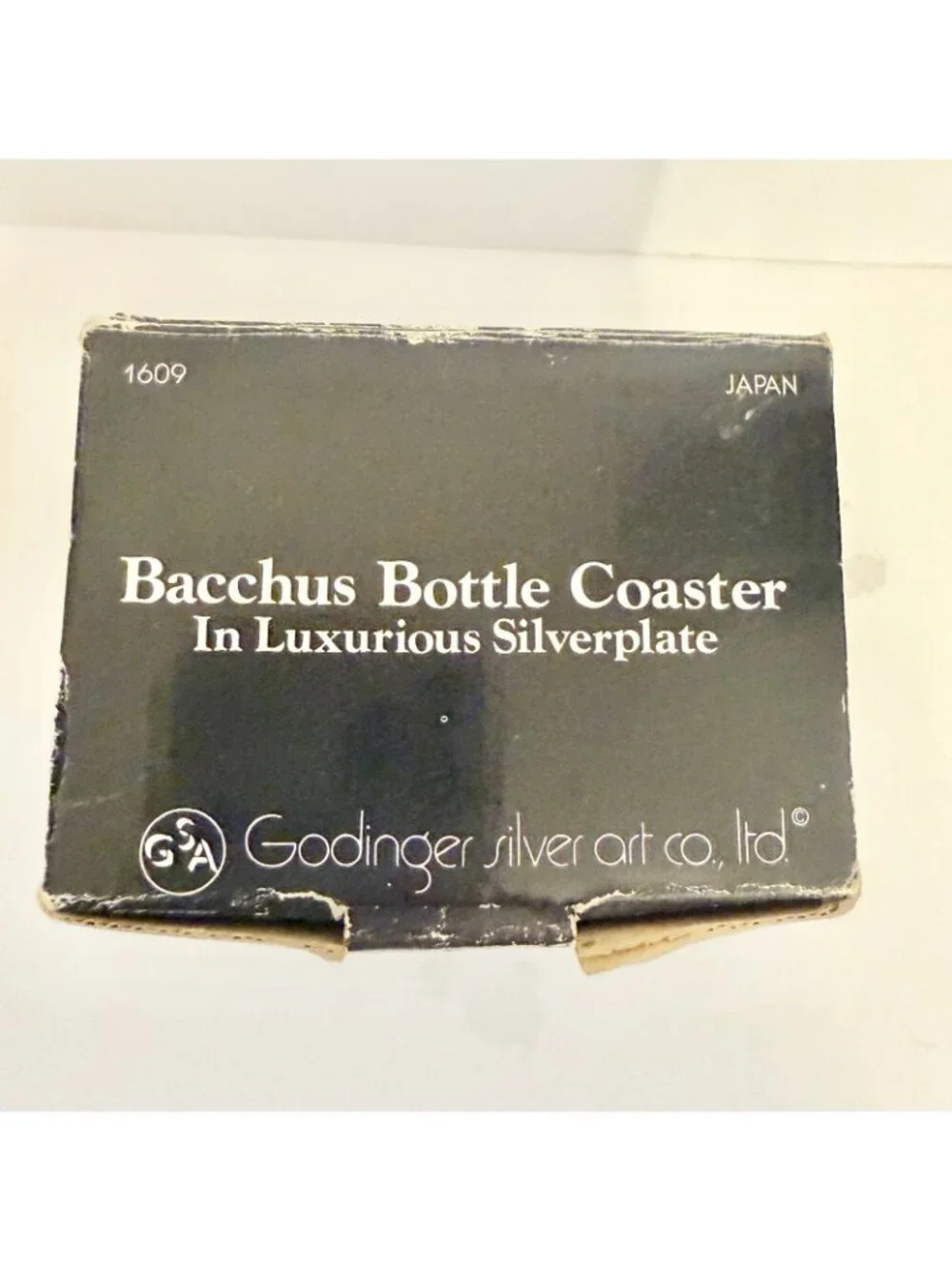 Godinger 1982 Bacchus Silverplate Wine Bottle Coaster Dionysus Greek Mythology